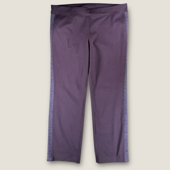 Under Armour Pants - Under Armour AllSeasonGear Capri Leggings Purple Space Dye Side Stripe Large